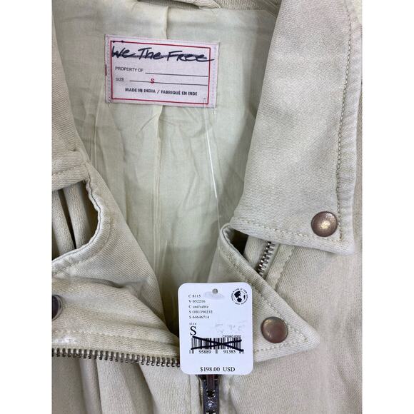 Free people rebel rebel knit moto jacket cream size small - Picture 6 of 6